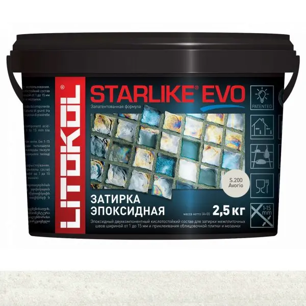 Затирочная смесь Litokol Starlike Evo S.200 Avorio 2.5 кг